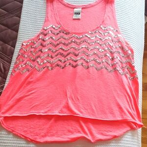 Victoria's Secret Pink Sequin Crop Tank Top